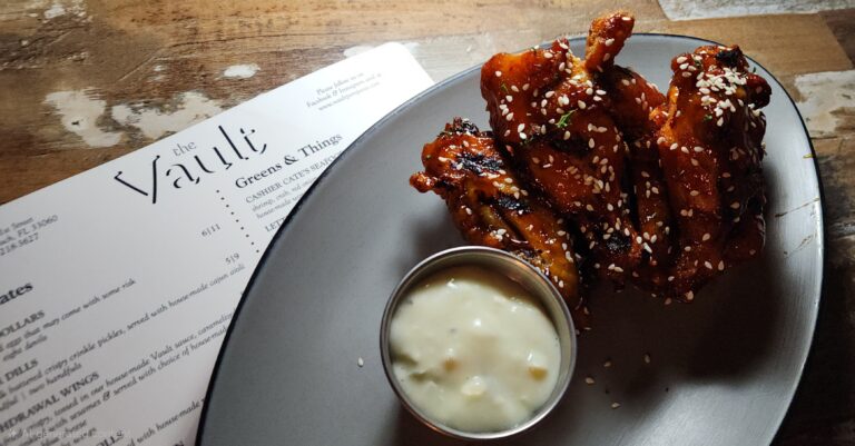 The Vault signature wings served in Pompano Beach ahead of the Florida Tacos, Wings & Desserts Battle
