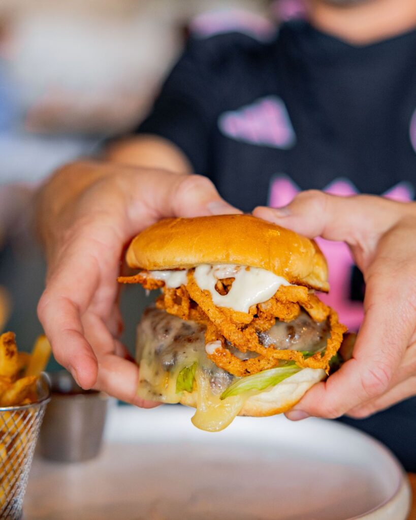 Lucky Lou's Raw Bar Deerfield Beach burger created for the Boca Burger Battle 2026
